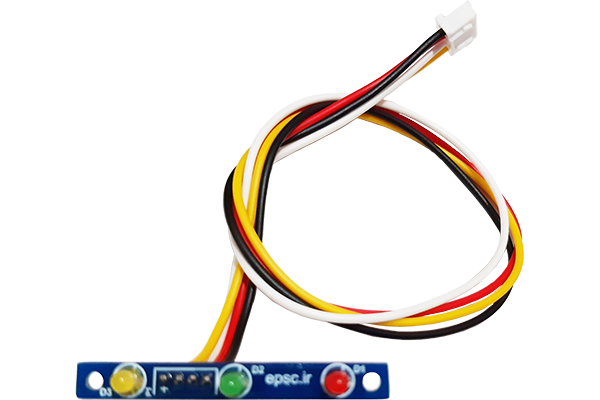 برد LED با 3 عدد LED و سیم دار با کانکتور XH